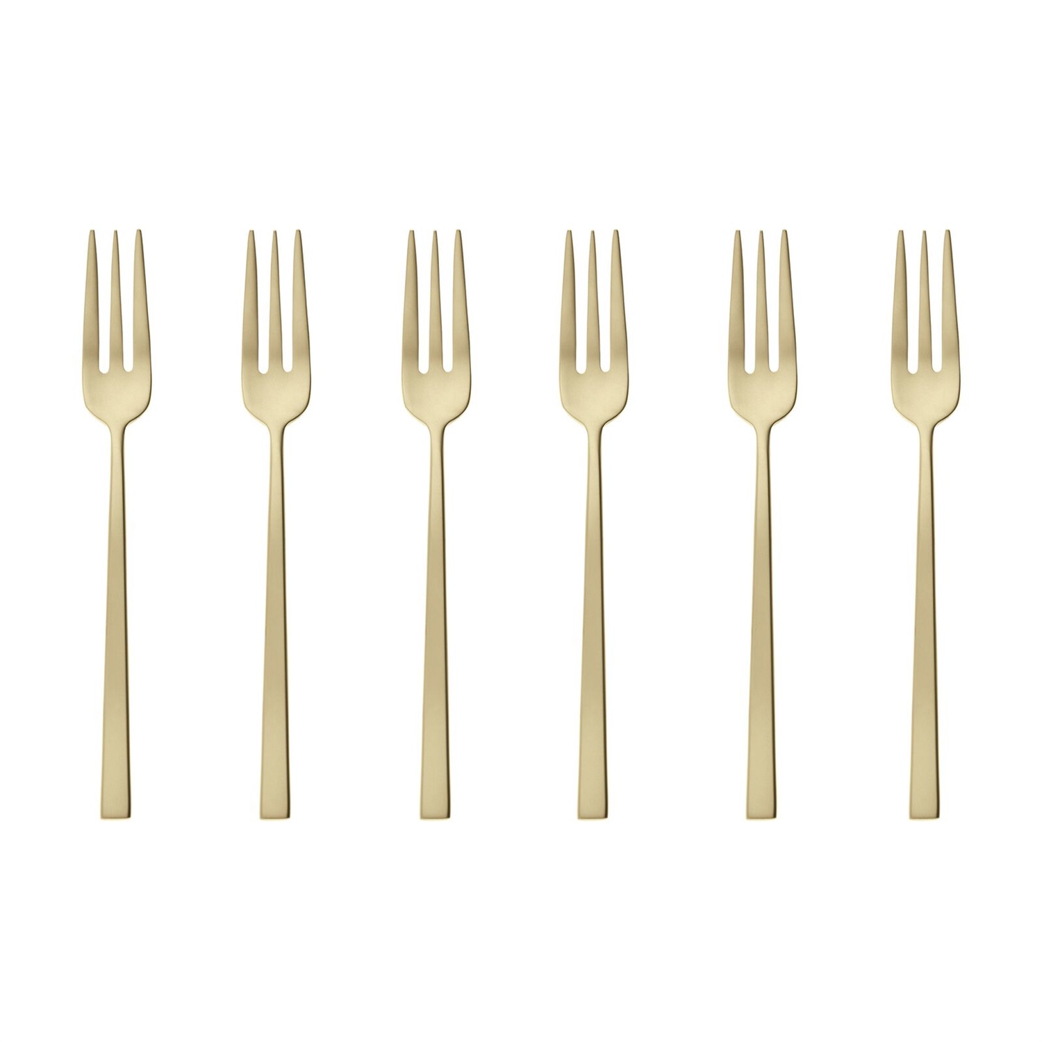 Sambonet Set Forchette da Dolce Rock 6 Pezzi in Acciaio Inox Antique PVD Champagne