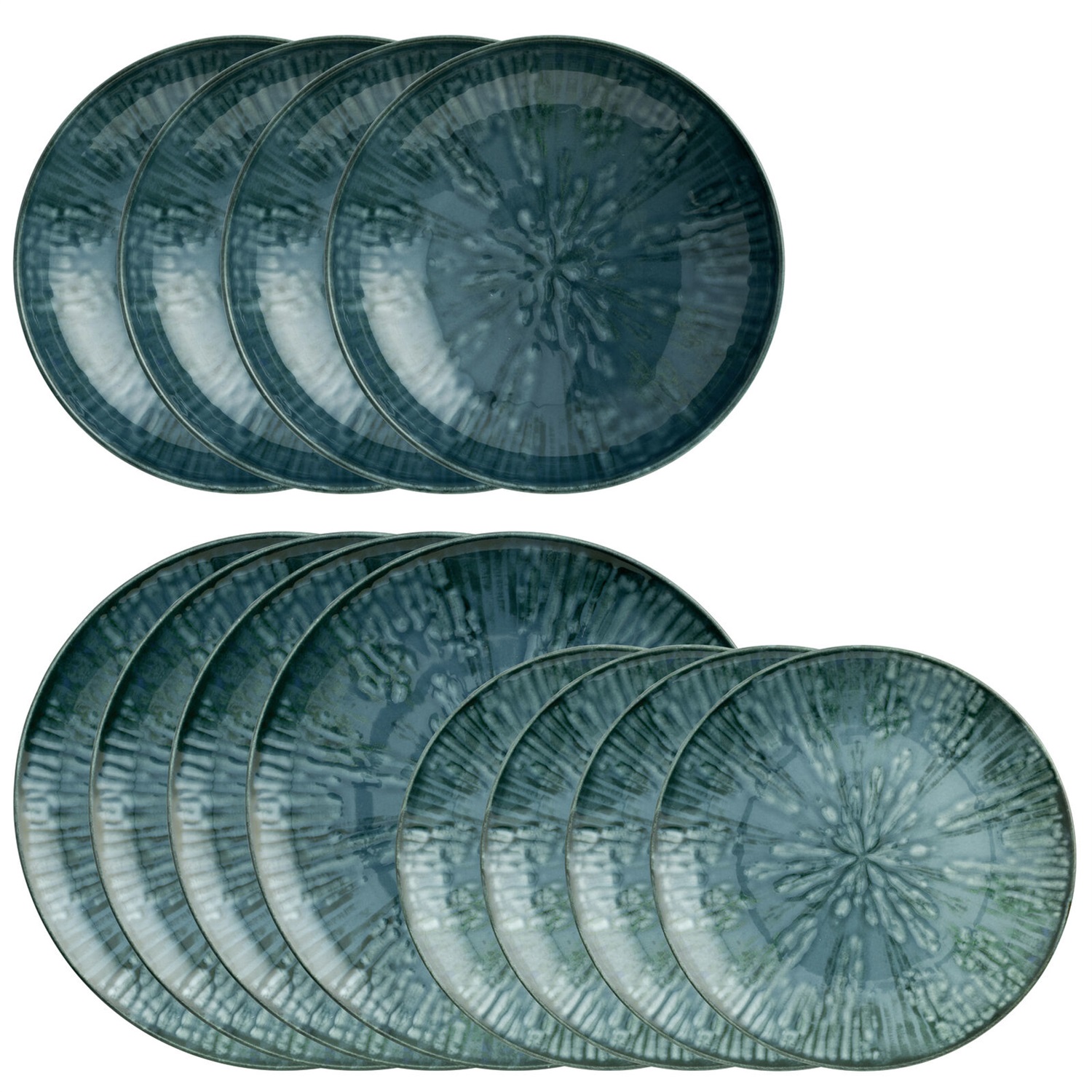 Arthur Krupp 67351BA2 Servizio da Tavola 12 Pz in Porcellana Blu - Design Ispirato alla Ceramica Cinese