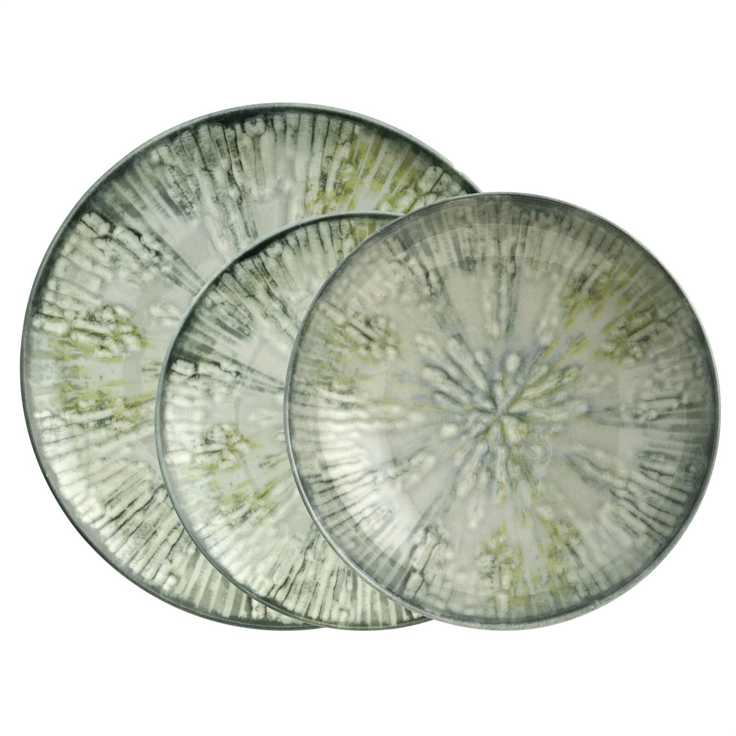 ARTHUR KRUPP 67351GA2 Servizio da Tavola 12 pz in Porcellana Grigio - Design Fusion Grey Ispirato alla Ceramica Cinese