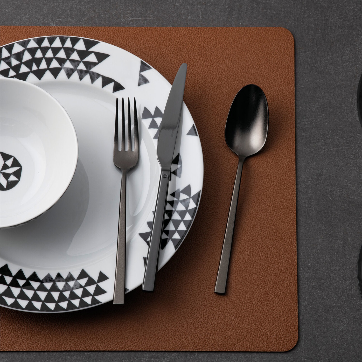 Sambonet Rock Diamond Black Set di Posate 24 Pezzi in Acciaio Inossidabile con Finitura PVD - Design Italiano