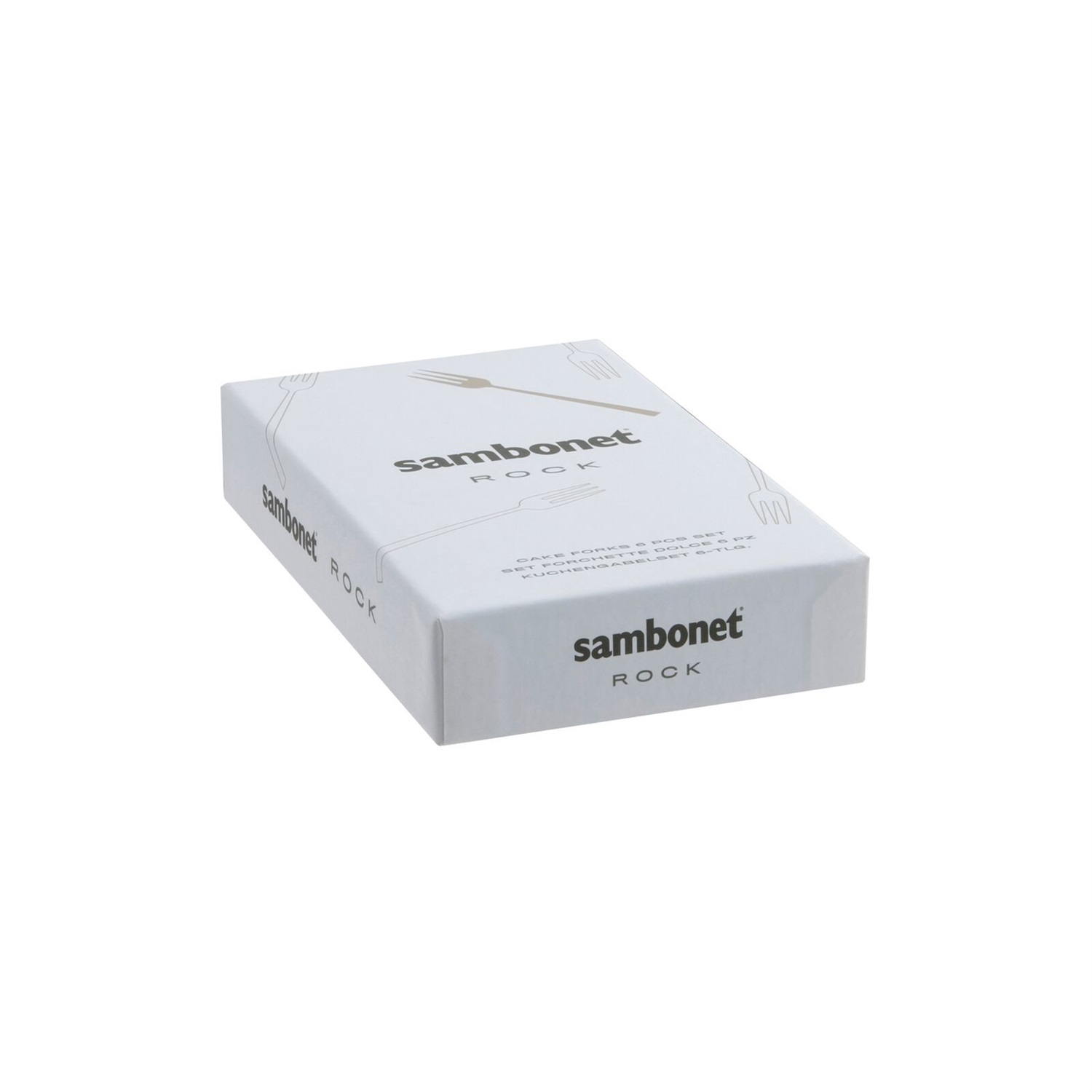 Sambonet Forchette Dolce Rock Diamond PVD 2black - Set da 6 pezzi, Design Elegante e Contemporaneo