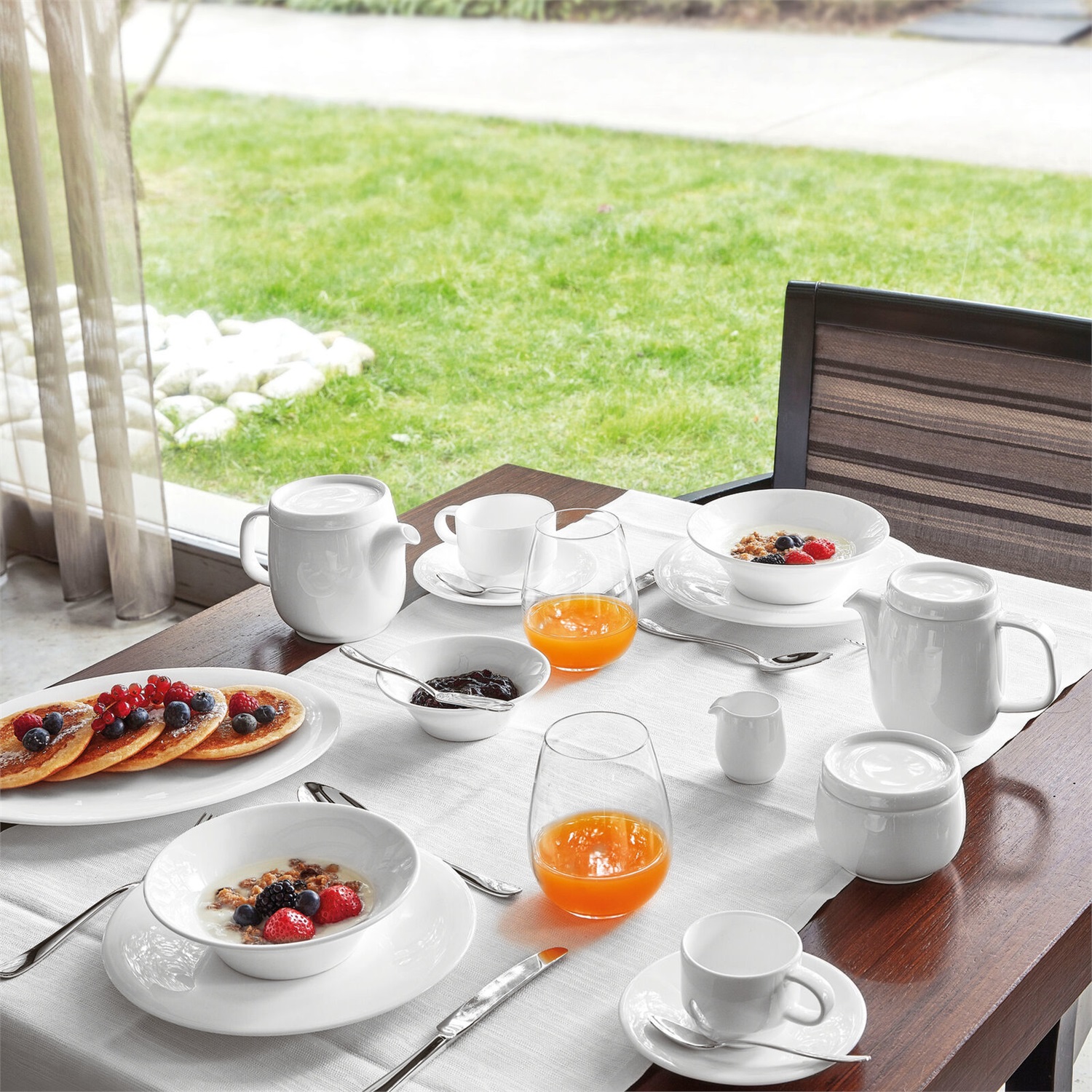 Arthur Krupp Set 18 Pezzi Servizio da Tavola Neve in Porcellana Fine Bianco