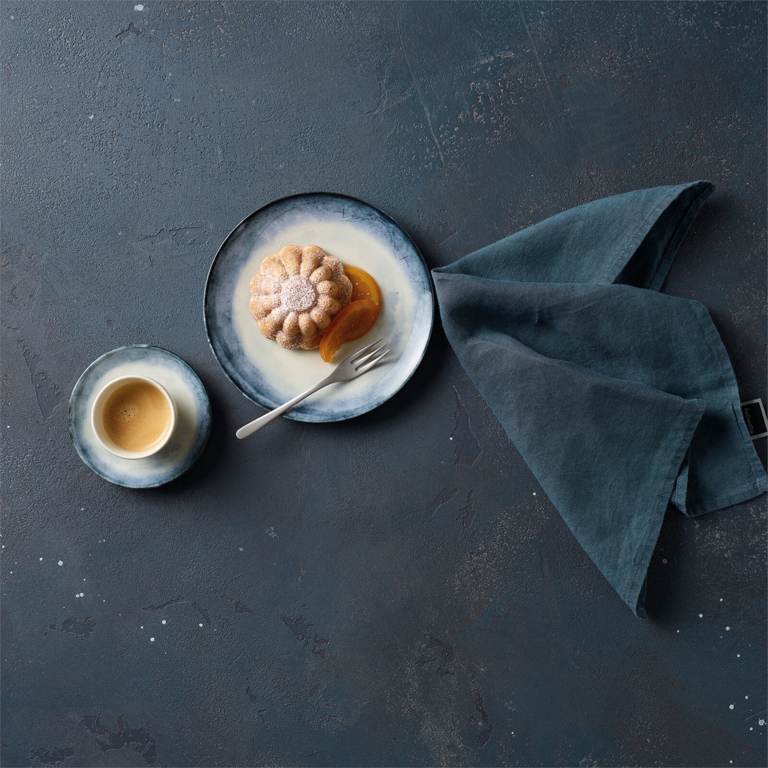 Arthur Krupp Servizio da Tavola 12 pz in Porcellana Shade Sea con Design Azzurro e Bianco