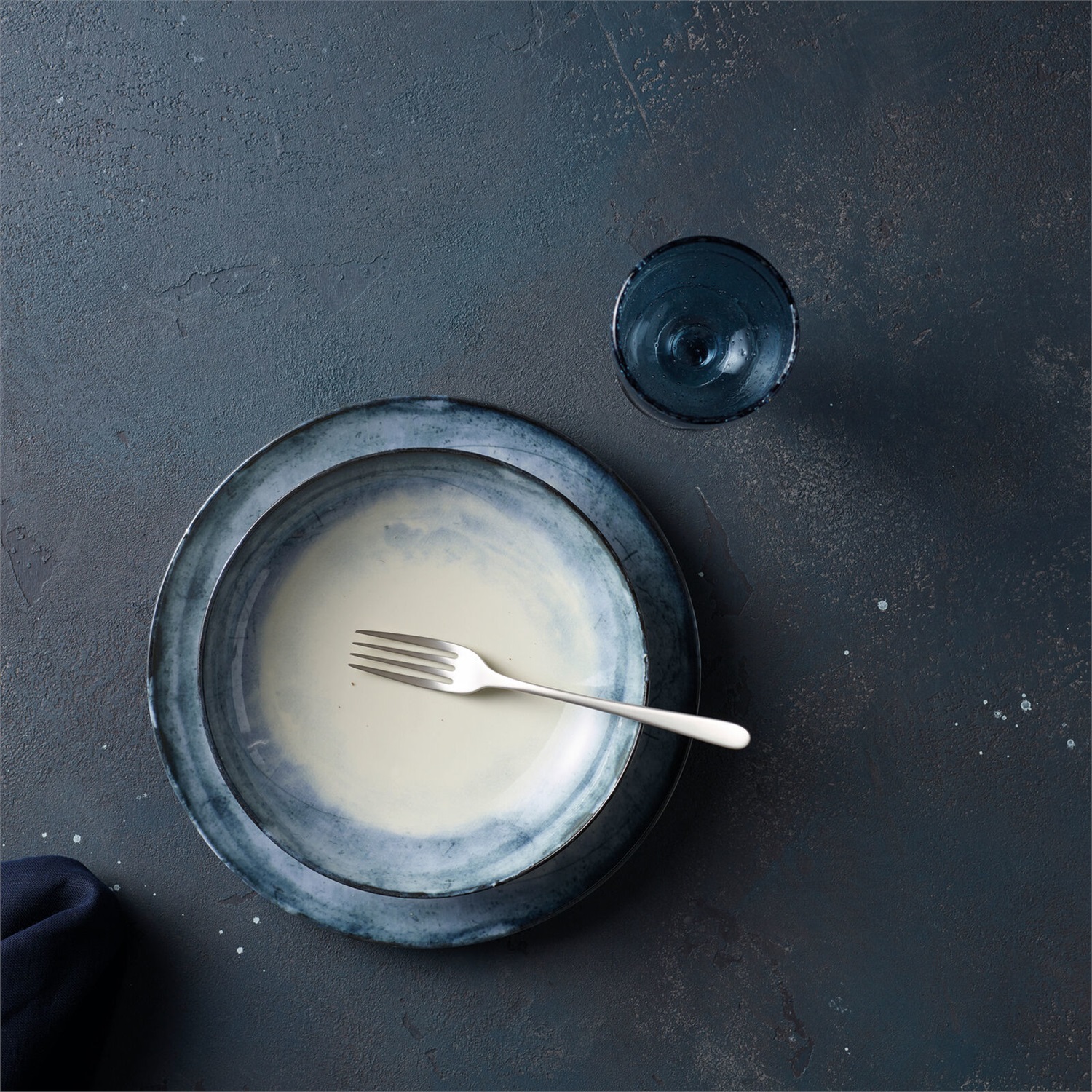 Arthur Krupp Servizio da Tavola 12 pz in Porcellana Shade Sea con Design Azzurro e Bianco