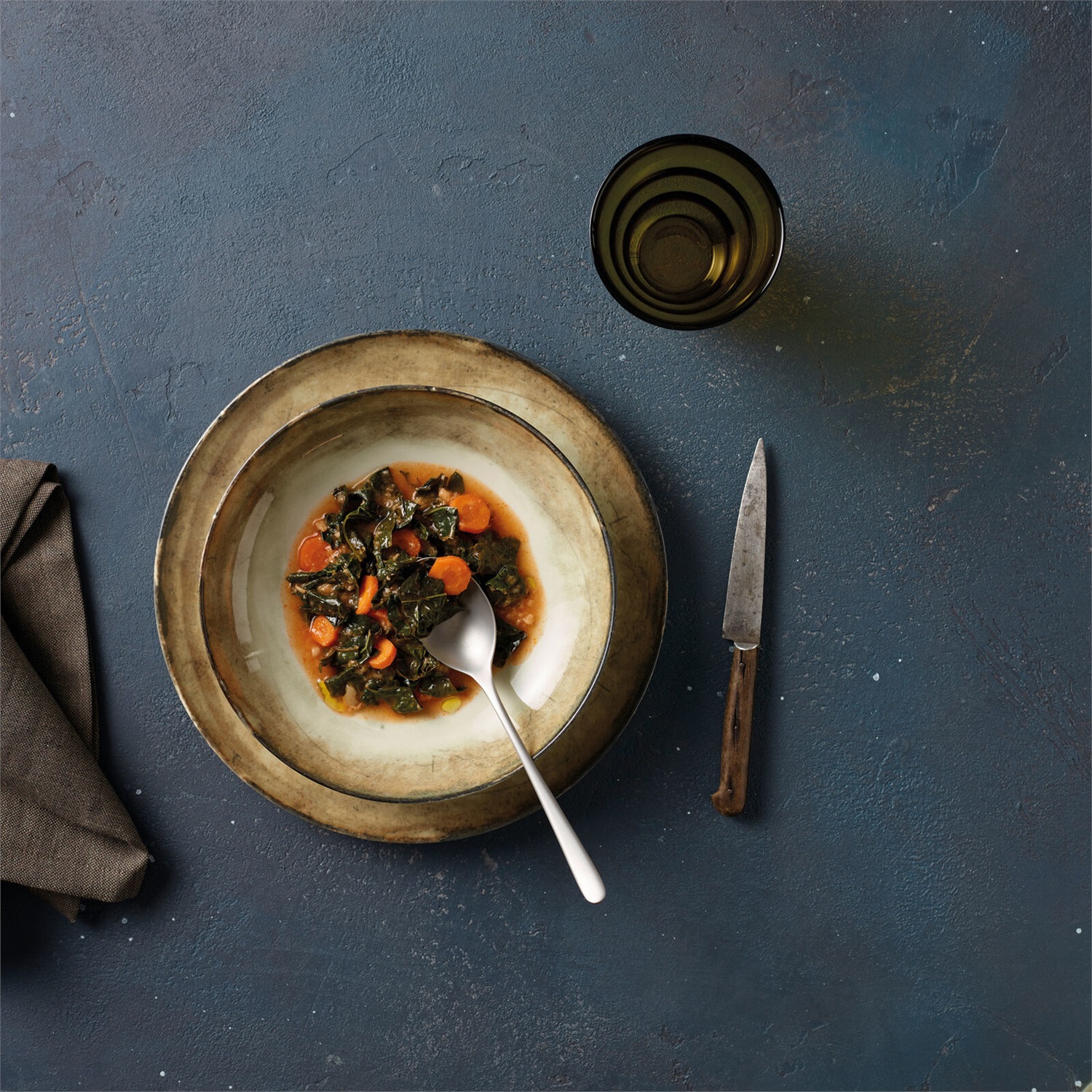 Arthur Krupp Servizio da Tavola 12 Pz in Porcellana Mod. Shade Earth - Design Ispirato alle Nuance del Mare e della Terra