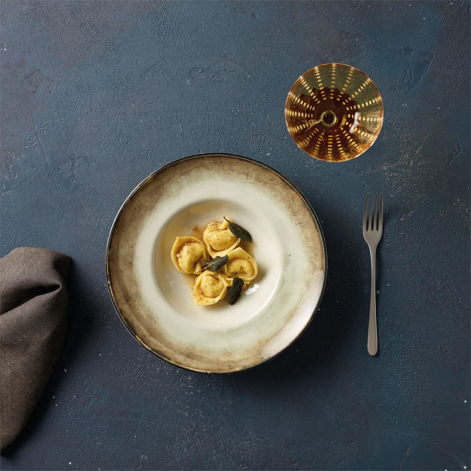 Arthur Krupp Servizio da Tavola 12 Pz in Porcellana Mod. Shade Earth - Design Ispirato alle Nuance del Mare e della Terra