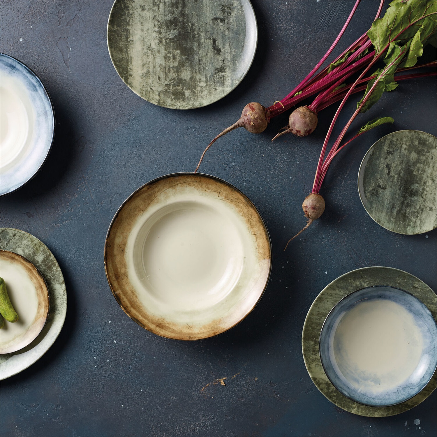 ARTHUR KRUPP Piatto Pasta Porcellana Shade Sea 27cm - Design Elegante con Sfumature Azzurre