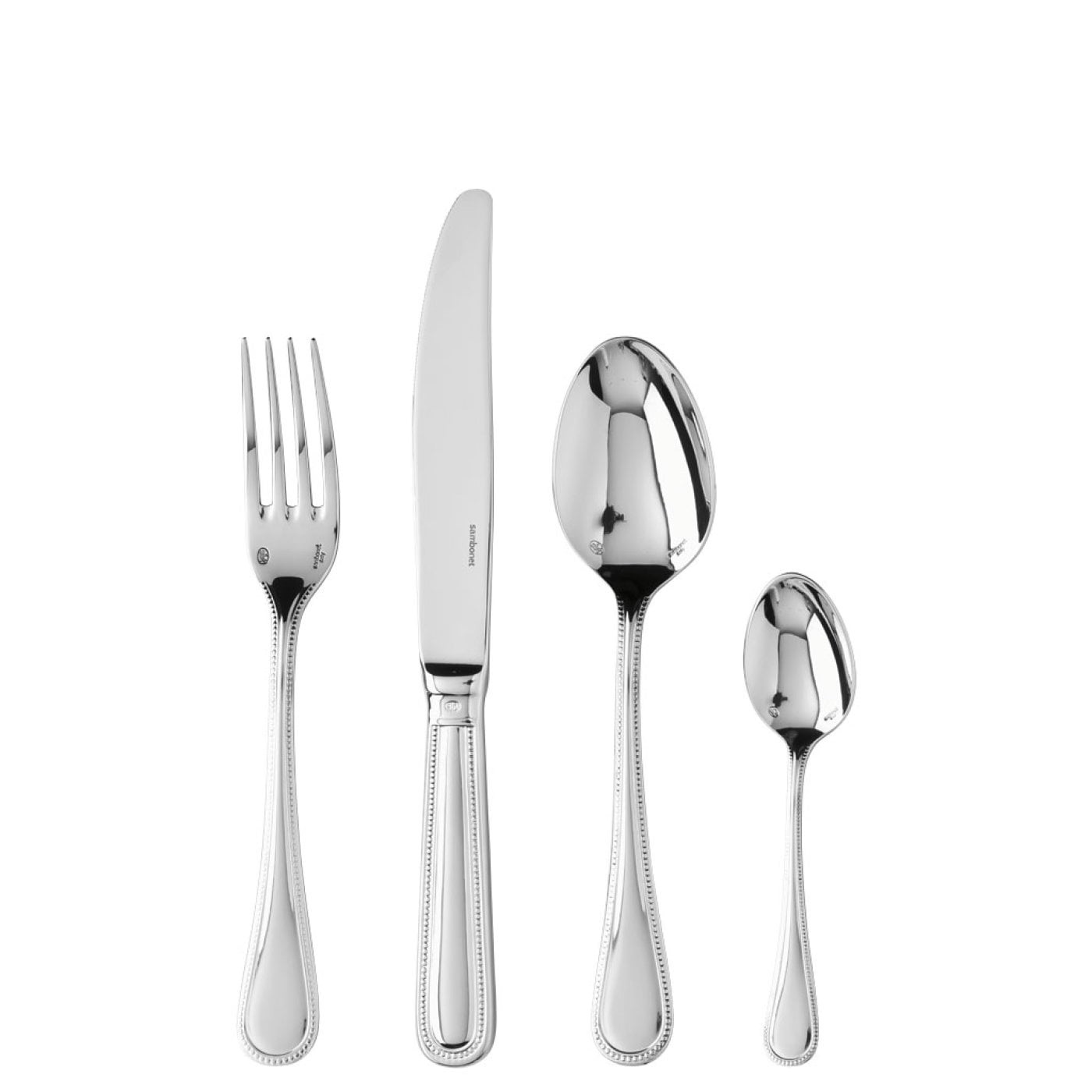 Sambonet Set di Posate Monoblocco Perles Inox - 24 Pz, Design Italiano, Superficie Lucida, Made in Italy