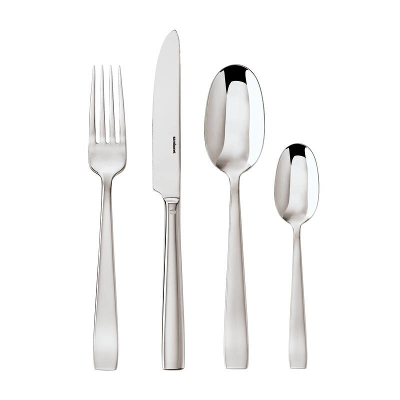 Sambonet 62512-81 Set di Posate da Tavola Monoblocco in Acciaio Inox 18/10 per 6 Persone - 24 Pezzi (6 Forchette, 6 Cucchiai, 6 Coltelli, 6 Cucchiaini da Tè)