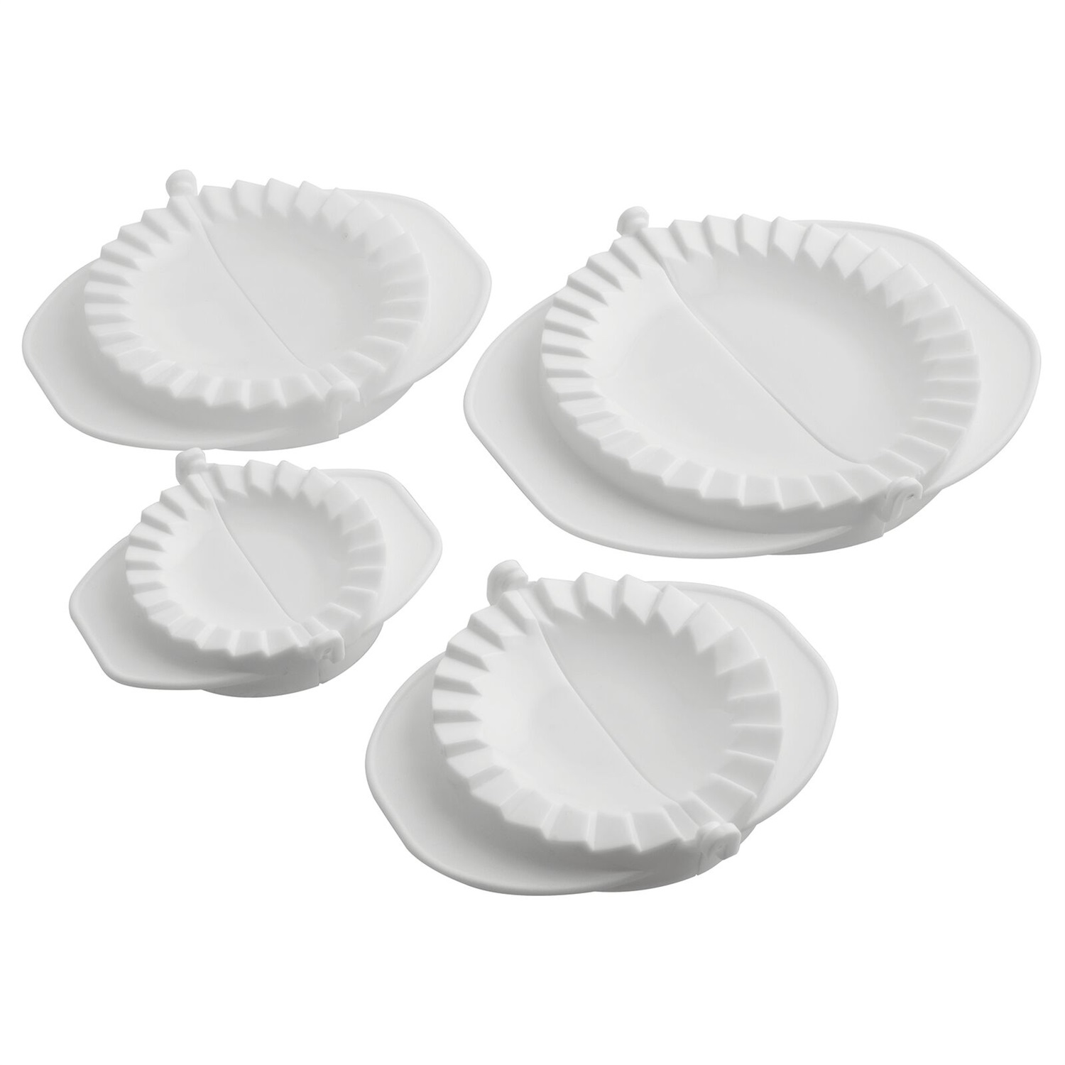 PADERNO WORLD CUISINE 49843-05 Stampo Multiuso per Ravioli e Panzerotti, Confezione da 4 Stampi, Bianco
