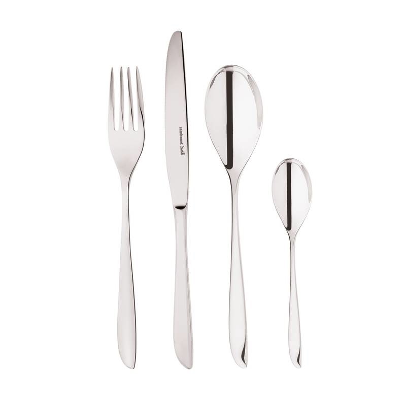 Sambonet Leaf Set di Posate 24 Pz in Acciaio Inox 18/10 per 6 Persone - Design Fresco Ispirato alla Natura