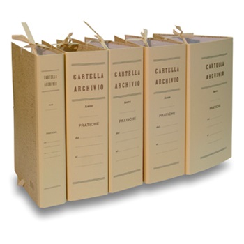 Brefiocart Cartella Archivio con Lacci Incollati - 35 x 25 cm, Dorso 20 cm, Colore Paglia, Confezione da 25 pz