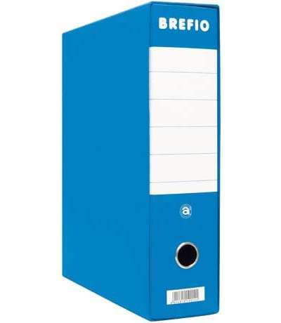 Brefiocart BREFIO Registratore Protocollo Blu, Dorso 8 cm, Meccanismo a Leva, Risguardo in Carta Usomano Bianca