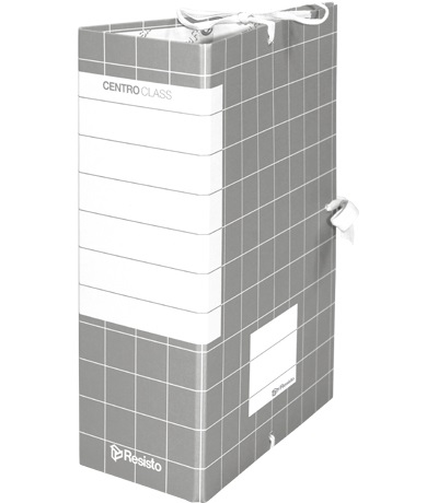 Brefiocart Resisto Centro Class Cartella Archivio con Lacci Rivettati, 25x35 cm, Dorso 18 cm, Grigio, Conf. 10 Pezzi