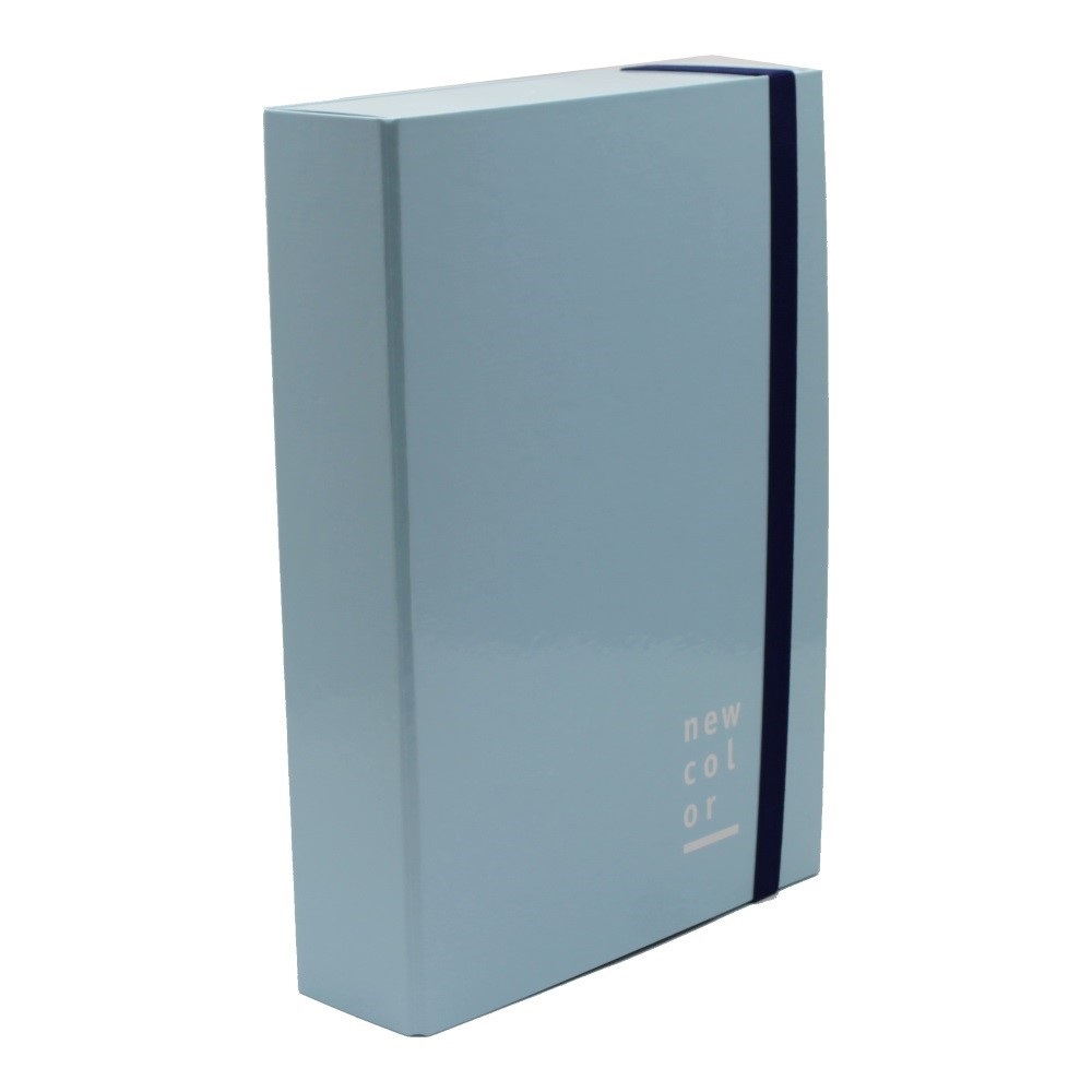 Brefiocart New Color Cartella a 3 lembi con elastico piatto 25x35 cm dorso 7 cm azzurro