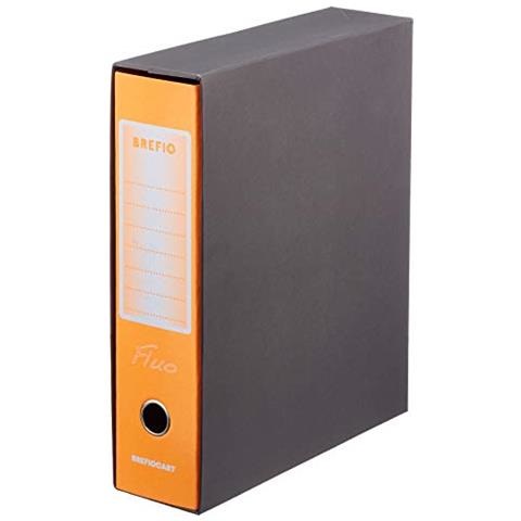 Brefiocart Registratore Brefio Fluo A4 Arancione Fluorescente, Dorso 8 cm, Meccanismo a Leva