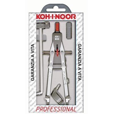 Koh-I-Noor Balaustrone Professionale 170 mm - 4 Pezzi, Compassi Scolastici e Professionali con Aste Snodate e Garanzia a Vita