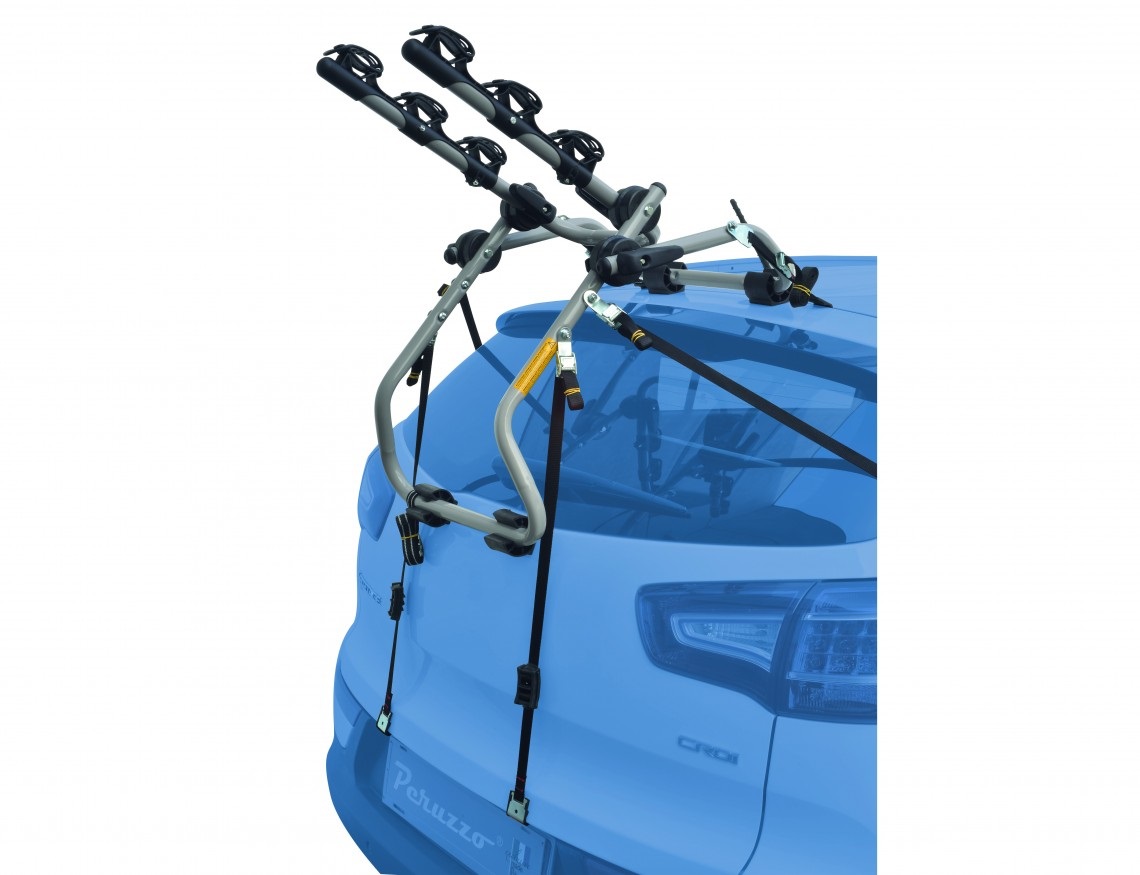 Peruzzo Portabici Posteriore Venezia in Alluminio per 3 Bici - Carico Massimo 45 kg, Sistema di Blocco e Braccia Richiudibili