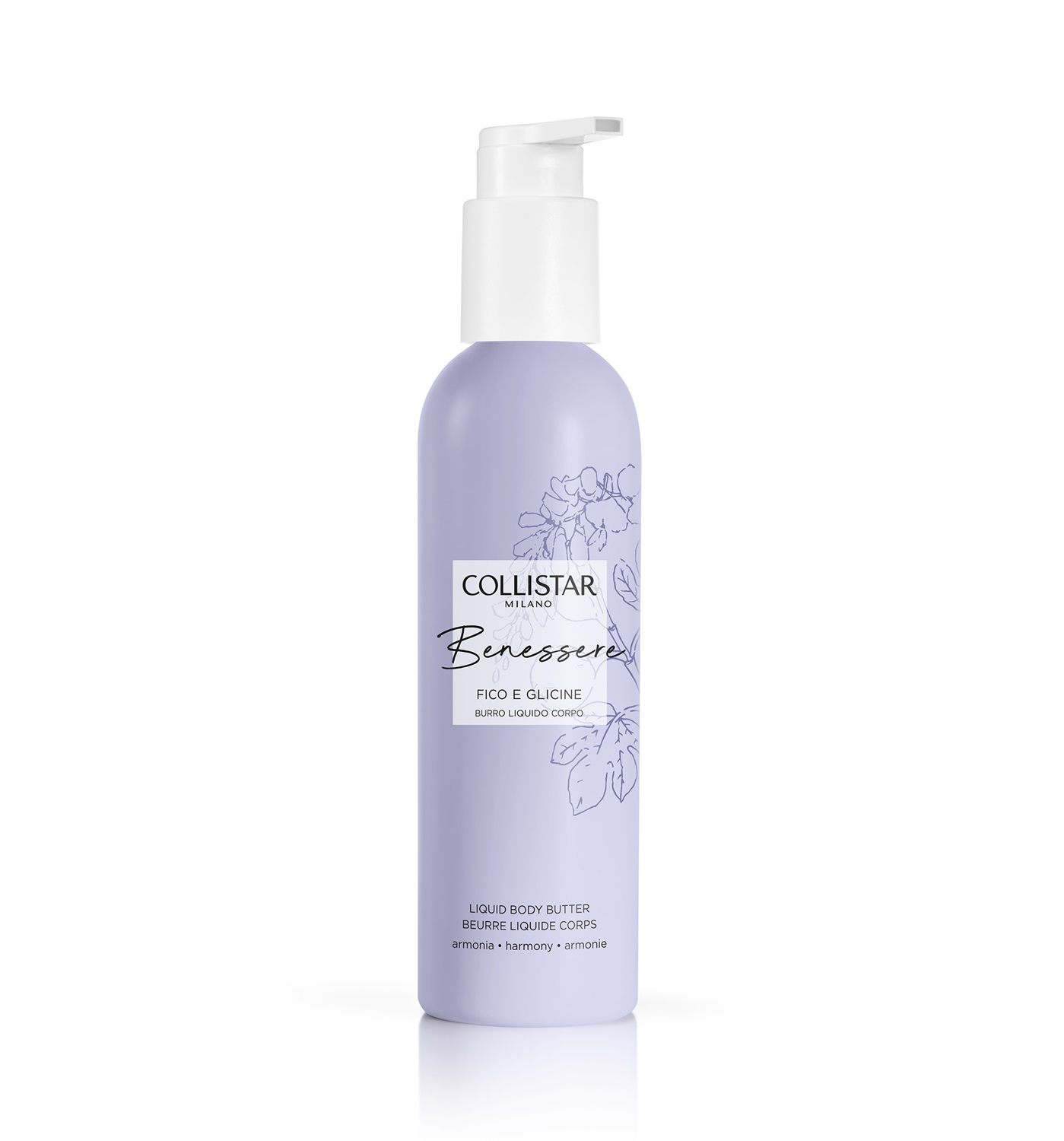 Collistar Benessere Fico e Glicine Burro Liquido Corpo 200 ml - Idratante, Nutriente, Leggero, con Estratto di Fico Bianco e Pepe Rosa