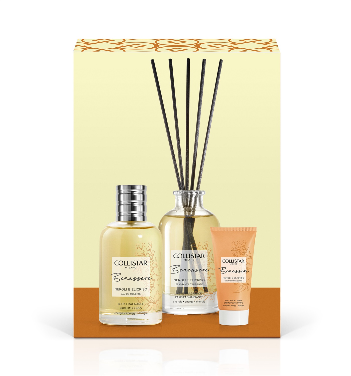 Collistar Cofanetto Benessere Neroli e Elicriso - Eau de Toilette 100 ml, Crema Soffice Corpo 50 ml, Fragranza d'ambiente 100 ml