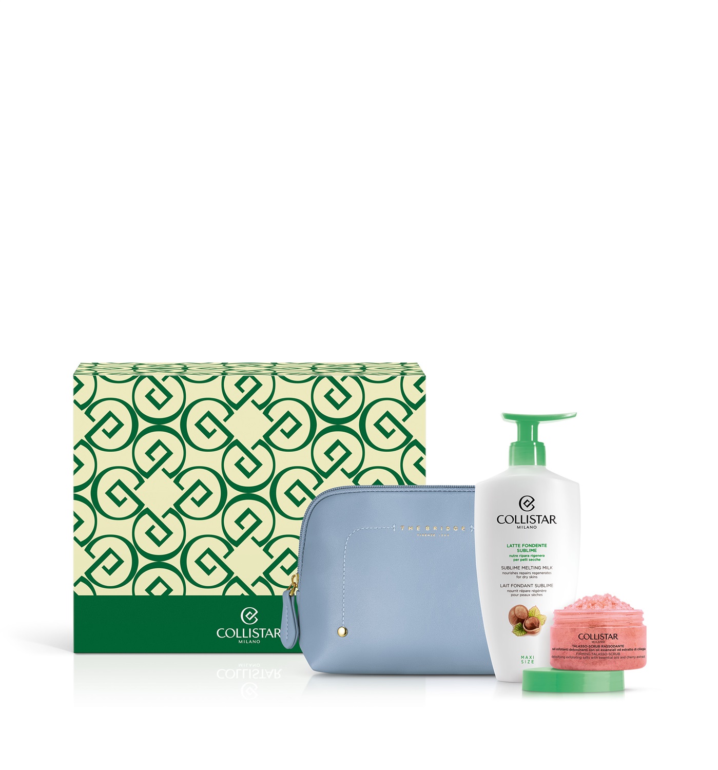 Collistar Cofanetto Latte Fondente Sublime 400 ml Talasso-Scrub Rassodante 150 g Travel-Bag The Bridge