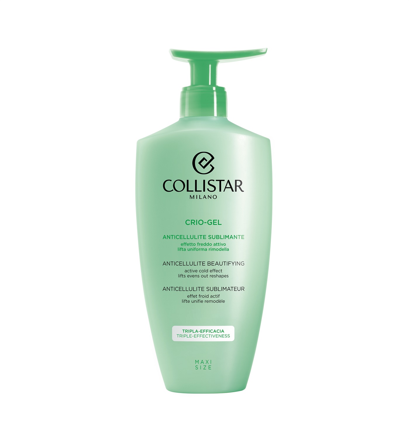 Collistar Crio-Gel Anticellulite Sublimante 400 ml - Gel Corpo con Effetto Freddo, Azione Rimodellante, Drenante e Levigante