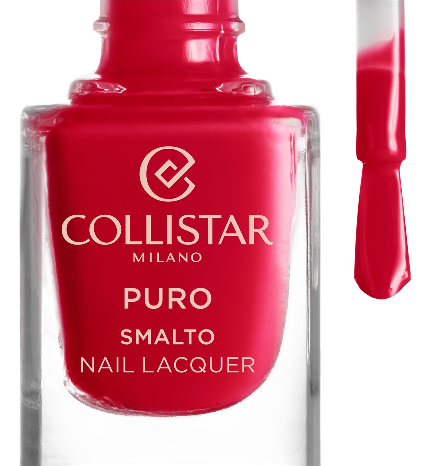 Collistar Puro Smalto Lunga Durata 111 Rosso Milano 10 ml - Finish Brillante e Luminoso, Effetto Gel
