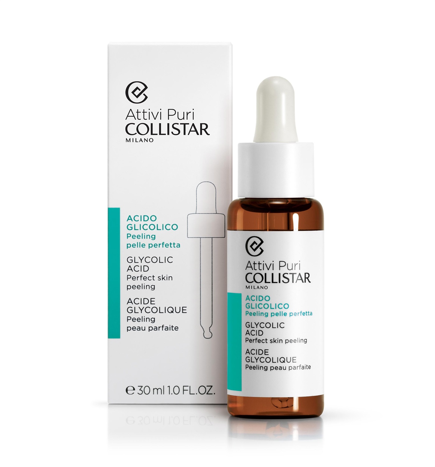 Collistar Attivi Puri Acido Glicolico Peeling Pelle Perfetta 30ml - Siero Viso Illuminante e Antimperfezioni