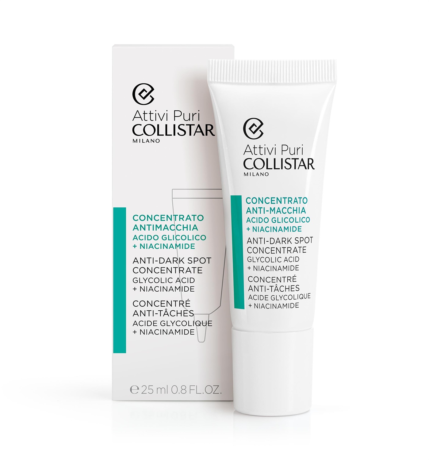Collistar Concentrato Anti-Macchia 25 ml con Acido Glicolico e Niacinamide - Trattamento Localizzato per Macchie Cutanee