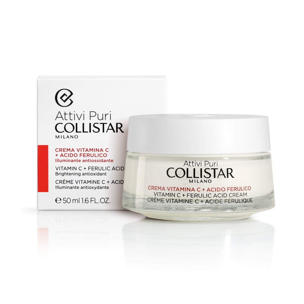 Collistar Attivi Puri Crema Vitamina C Acido Ferulico 50 ml - Illuminante Antiossidante Idratante per Tutti i Tipi di Pelle