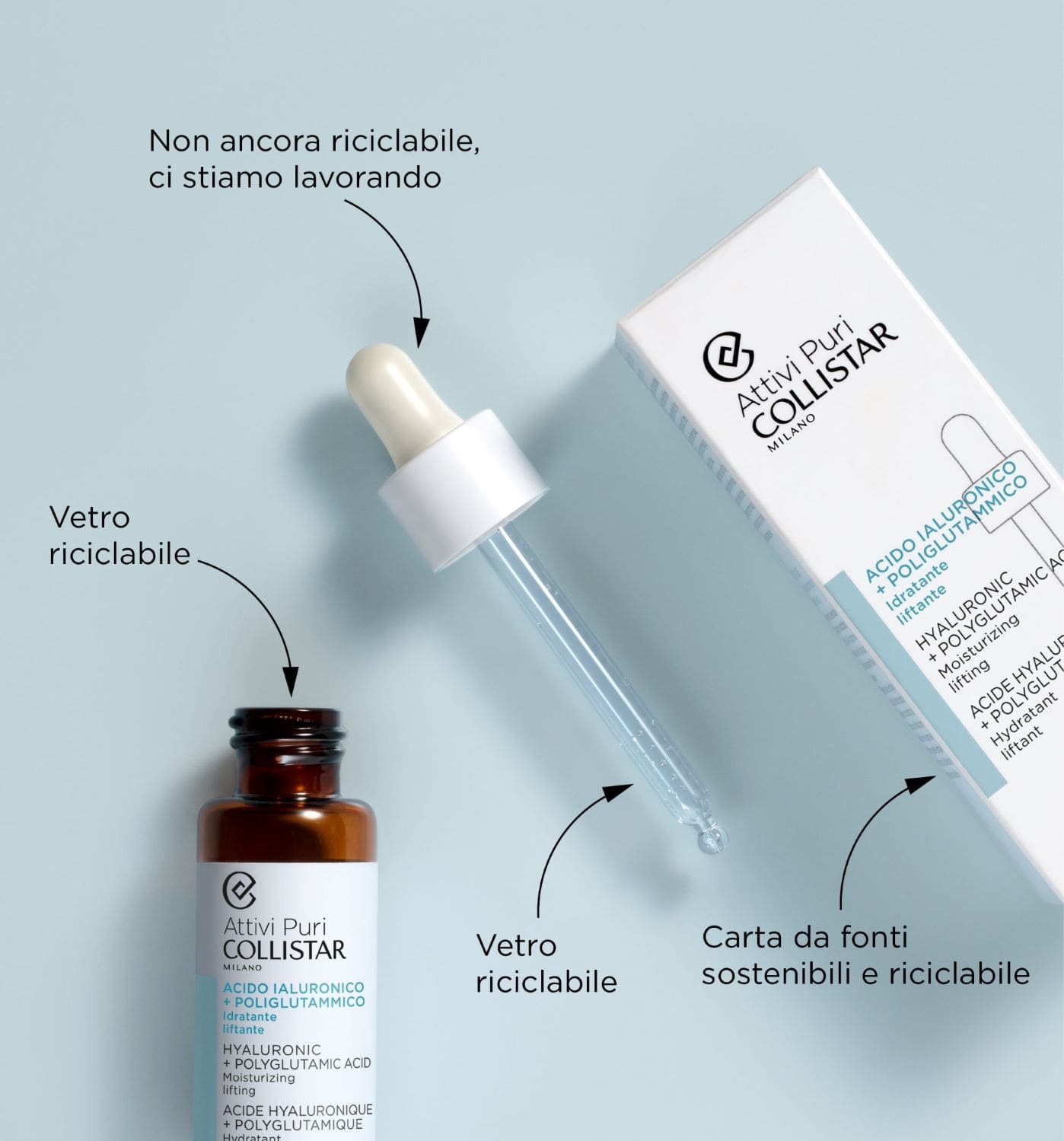 Collistar Siero Viso Idratante Liftante con Acido Ialuronico e Poliglutammico - 30 ml