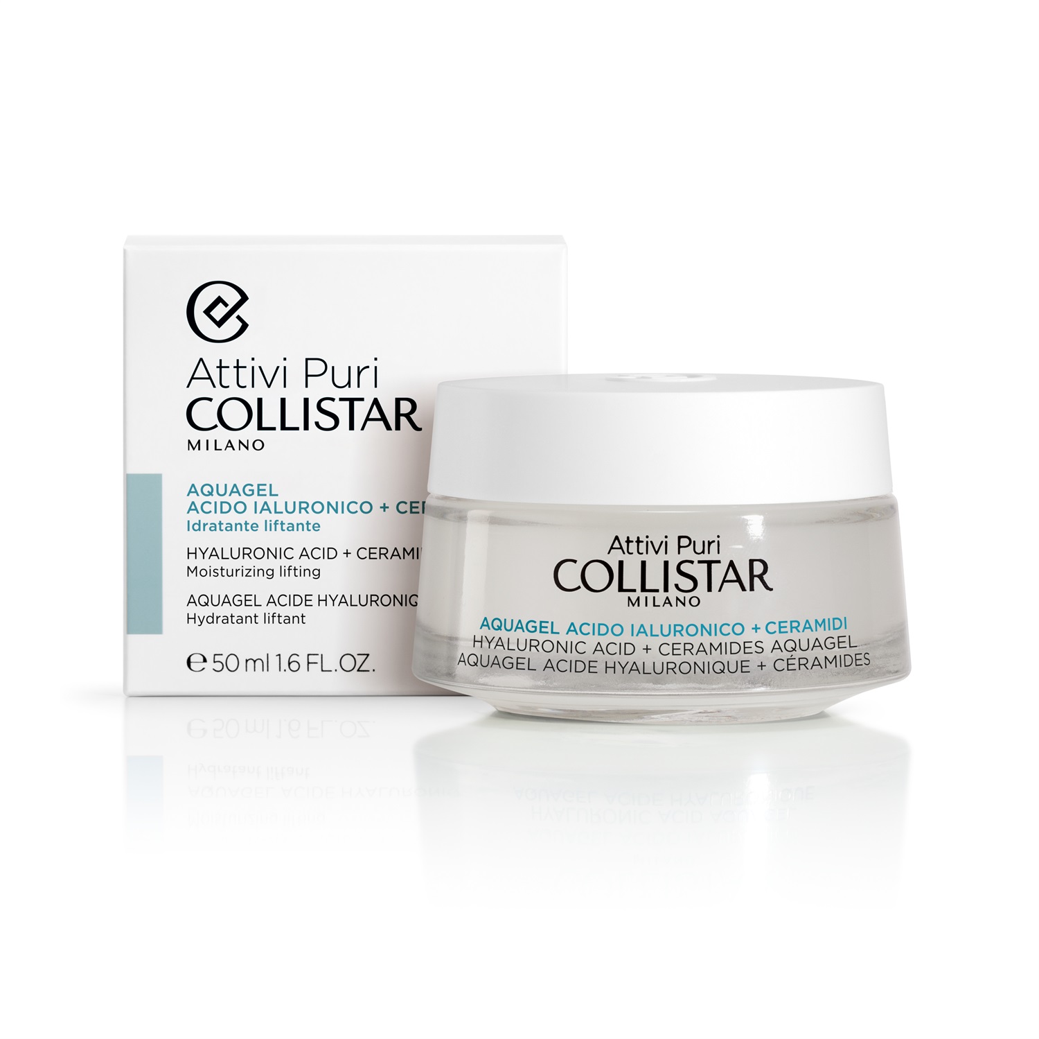 Collistar Aquagel Acido Ialuronico Ceramidi 50 ml - Crema-gel Idratante e Liftante per Viso e Collo