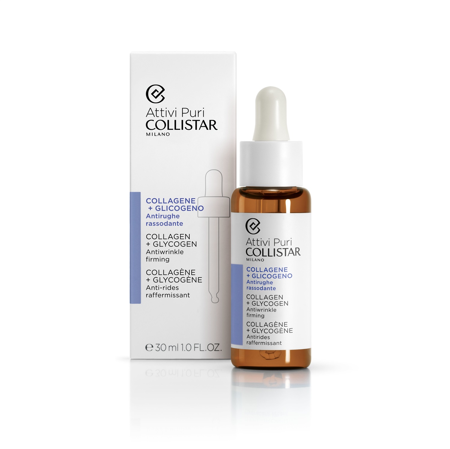 Collistar Attivi Puri Collagene Glicogeno 30ml - Siero Antirughe Rassodante con Aminoacidi di Collagene Vegetale