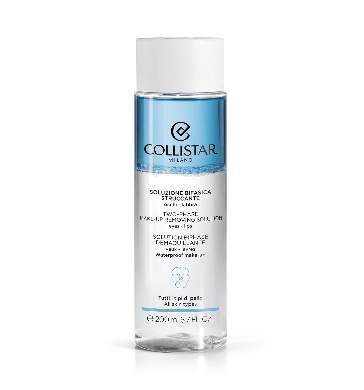 Collistar Soluzione Bifasica Struccante Occhi e Labbra 200ml - Rimuove Trucco Waterproof, Formula Delicata per Pelle Sensibile