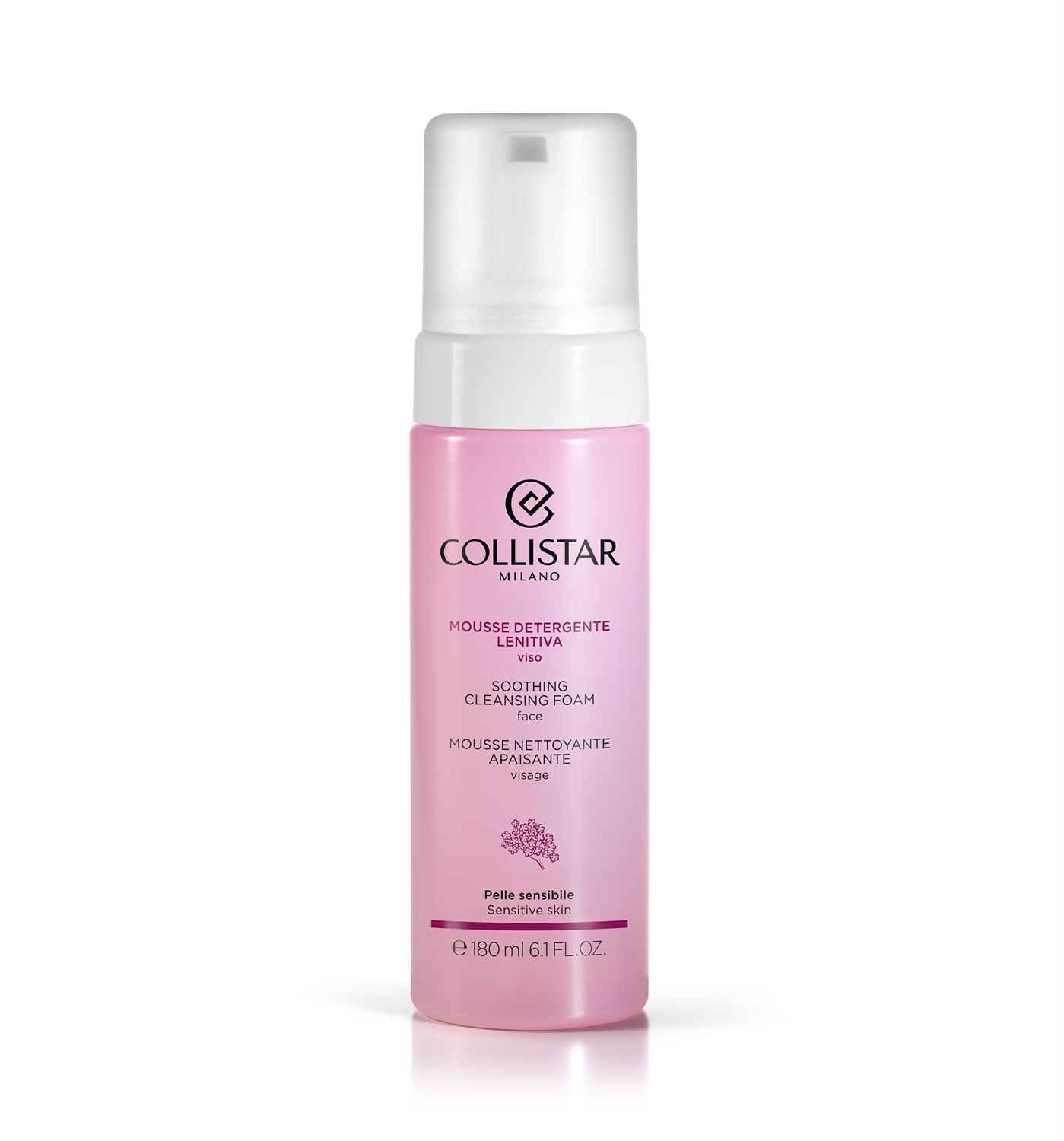 Collistar Mousse Detergente Lenitiva Viso 180 ml - Deterge delicatamente, ideale per pelli sensibili, texture-nuvola con attivi botanici