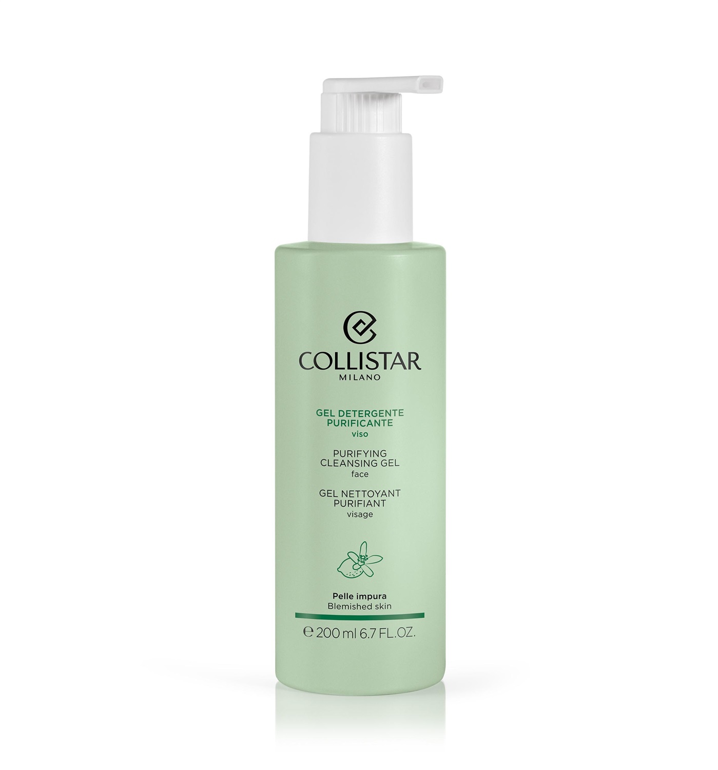 Collistar Gel Detergente Purificante Viso 200ml - Gel purificante per pelle impura e sensibile, senza siliconi