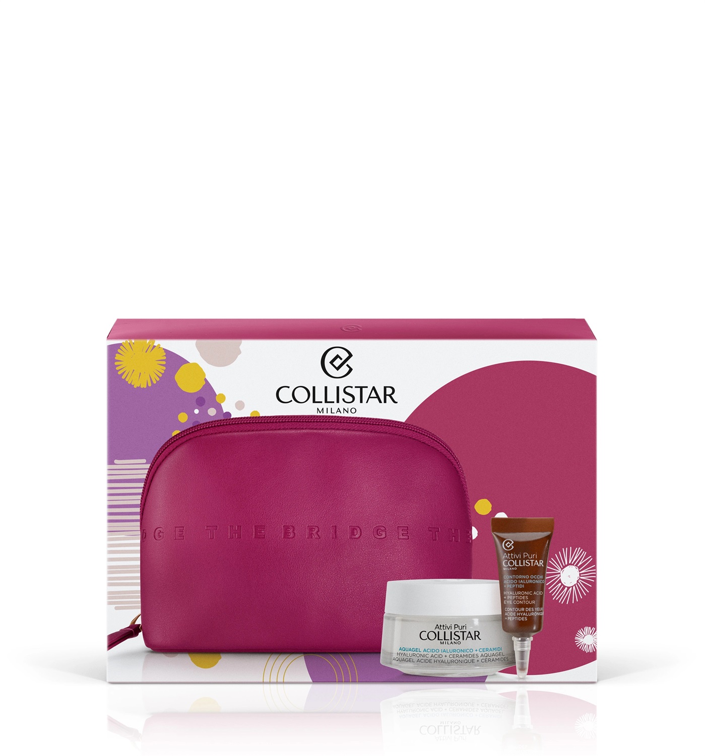 Collistar Cofanetto Aquagel Acido Ialuronico Ceramidi 50 ml Contorno Occhi Acido Ialuronico Peptidi 5 ml Beauty Bag The Bridge