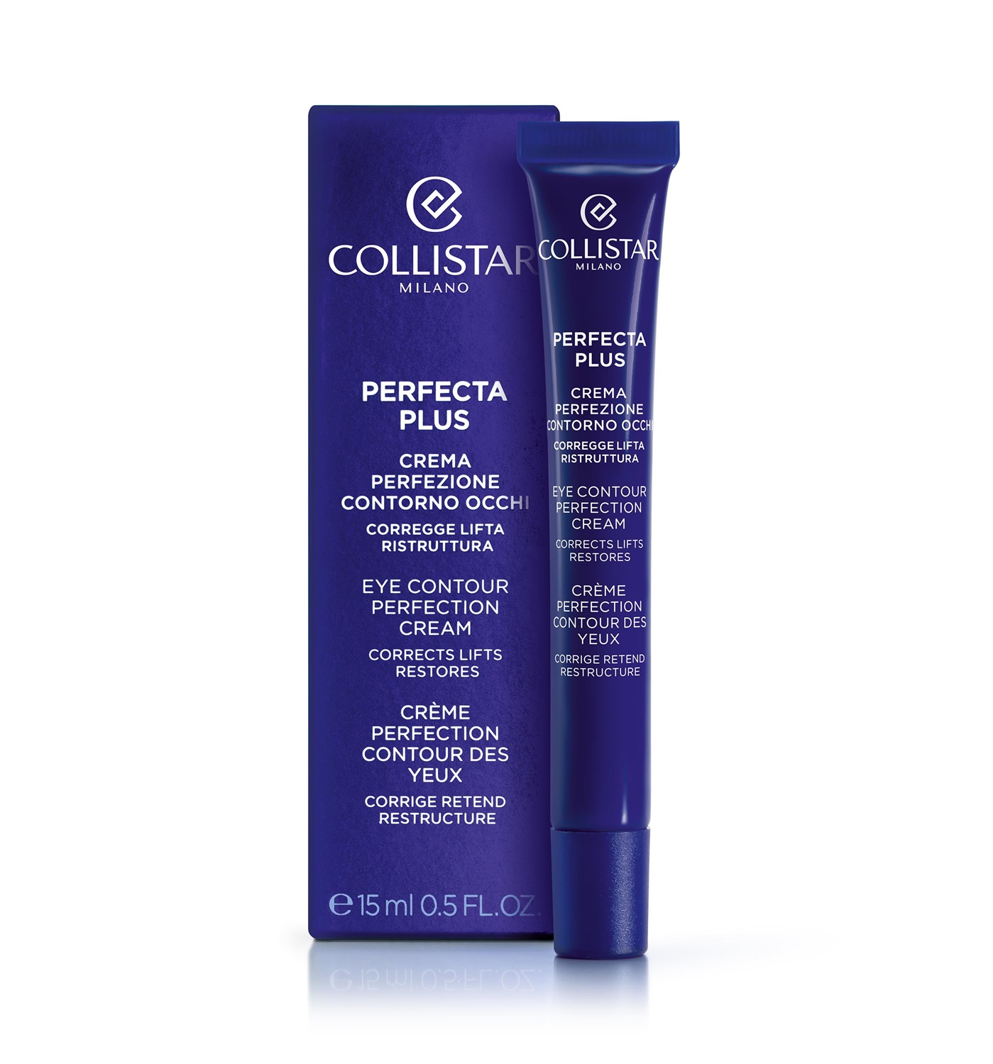 Collistar Perfecta Plus Crema Perfezione Contorno Occhi 15 ml - Crema Liftante, Correttiva e Ristrutturante per Occhiaie e Piccole Rughe