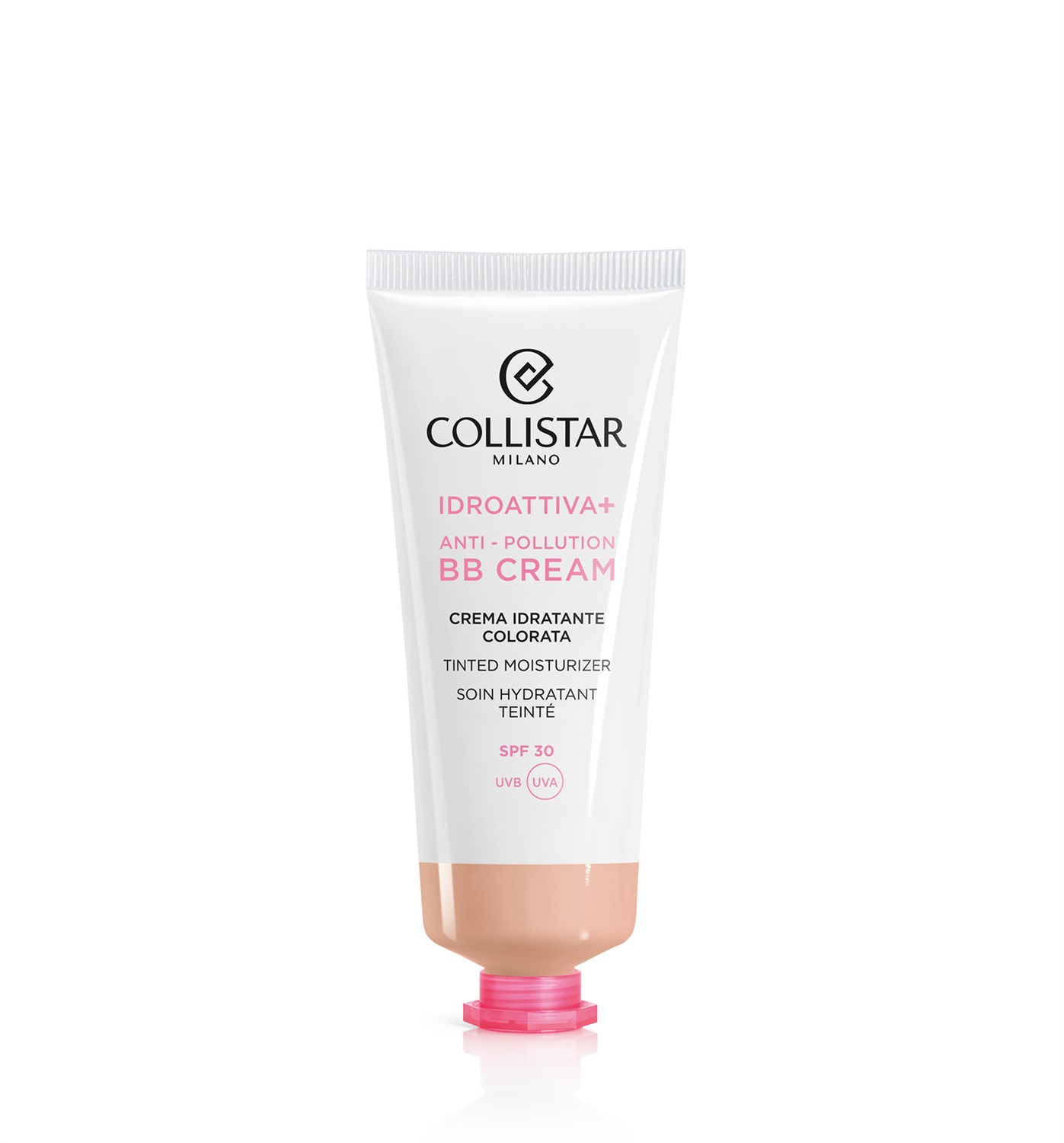 Collistar Idroattiva Anti-Pollution BB Cream Chiaro 50 ml - Crema Idratante Colorata con SPF 30, Texture Impalpabile, Idratazione 100H, Formula 100% Vegan