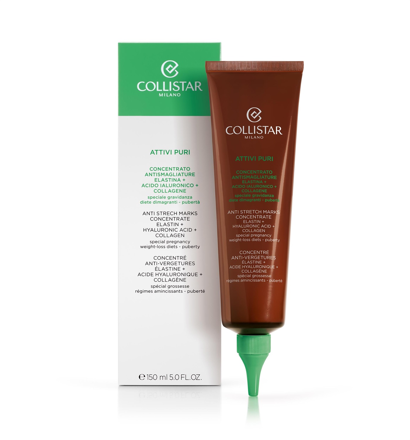 Collistar Attivi Puri® Concentrato Antismagliature con Elastina, Acido Ialuronico e Collagene - 150ml