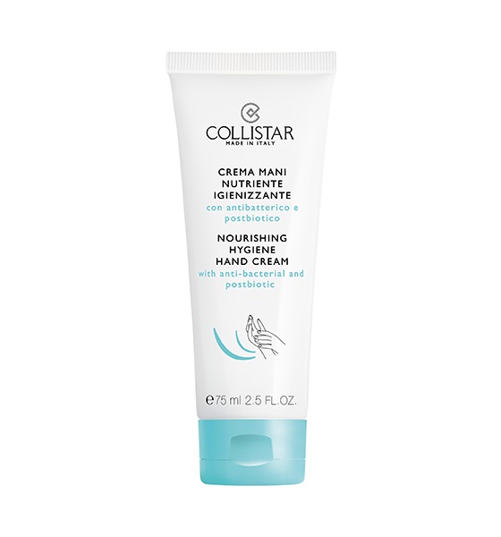 Collistar Crema Mani Nutriente Igienizzante 75 ml - Antibatterica con Postbiotico, Nutriente e Riparatrice per Pelli Sensibili