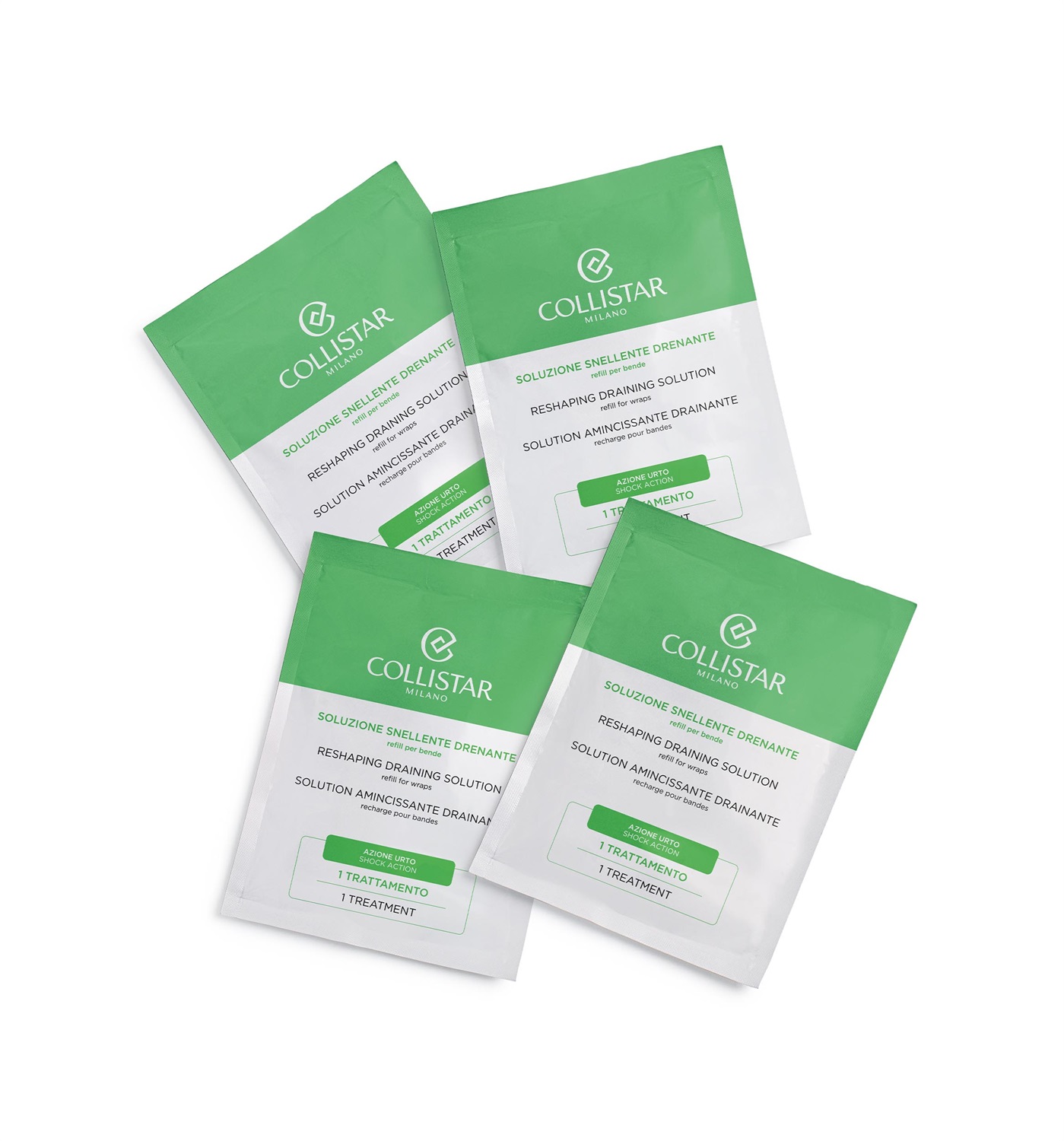 Collistar Soluzione Snellente Drenante - 4 Ricariche da 100 ml per Trattamento Anticellulite