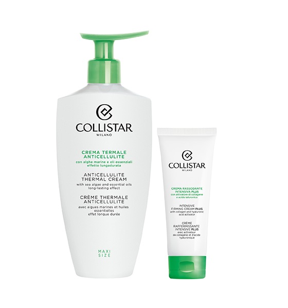 Collistar Routine Anticellulite Rassodante Intensiva: Crema Termale Anticellulite 400 ml con Alghe Marine e Oli Essenziali Crema Rassodante Intensiva Plus 75 ml