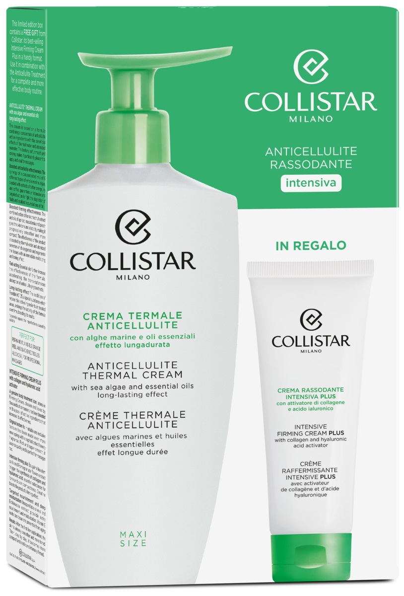Collistar Routine Anticellulite Rassodante Intensiva: Crema Termale Anticellulite 400 ml con Alghe Marine e Oli Essenziali Crema Rassodante Intensiva Plus 75 ml