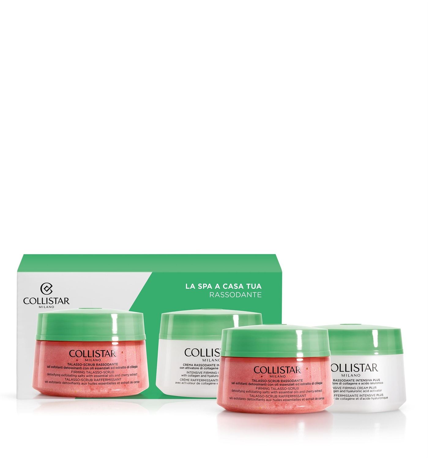 Collistar Cofanetto Corpo La Spa a Casa Tua - Routine Rassodante con Talasso-Scrub Rassodante 300g e Crema Rassodante Intensiva Plus 200ml