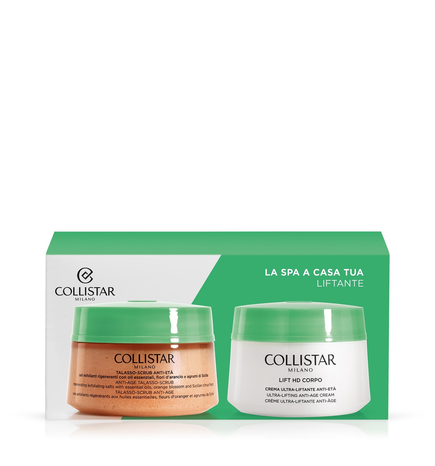 Collistar Cofanetto Corpo La Spa A Casa Tua - Routine Liftante con Talasso-Scrub Anti-Età 300 g e Crema Lift HD Corpo 200 ml