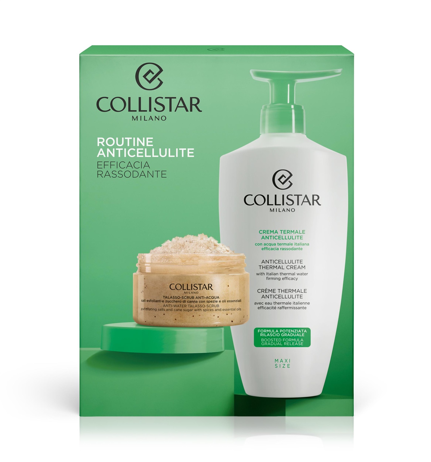 Collistar Cofanetto Routine Anticellulite - Talasso-Scrub Anti-Acqua 150 g Crema Termale Anticellulite 400 ml - Efficacia Rassodante