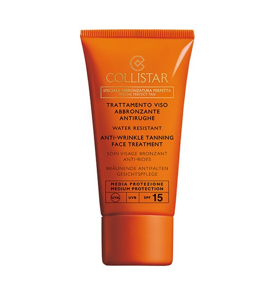 Collistar Trattamento Viso Abbronzante Antirughe SPF 15 - Crema Idratante con Vitamina E e Oli di Nocciolo, 50 ml