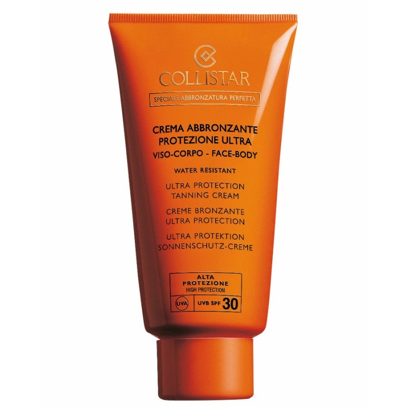 Collistar Crema Abbronzante Ultra SPF 30, 150 ml - Viso e Corpo, Protezione Elevata con Unipertan