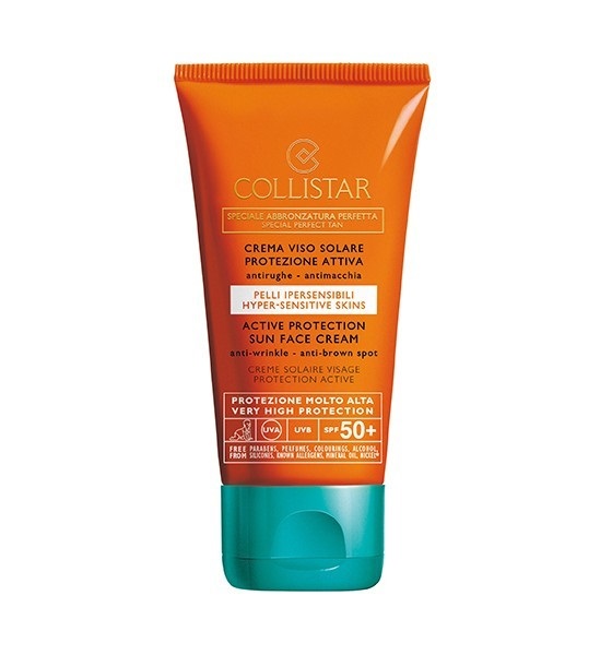Collistar Crema Viso Solare Protezione Attiva SPF 50 per Pelli Ipersensibili - 50 ml